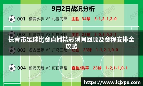 长春市足球比赛直播精彩瞬间回顾及赛程安排全攻略